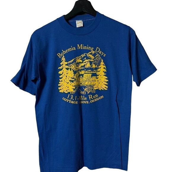 1983 VTG Cottage Grove Oregon Marathon T Shirt USA Medium - Picture 1 of 3
